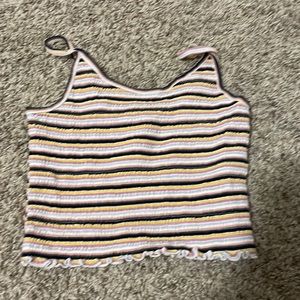 hollister multicolored striped cropped cami